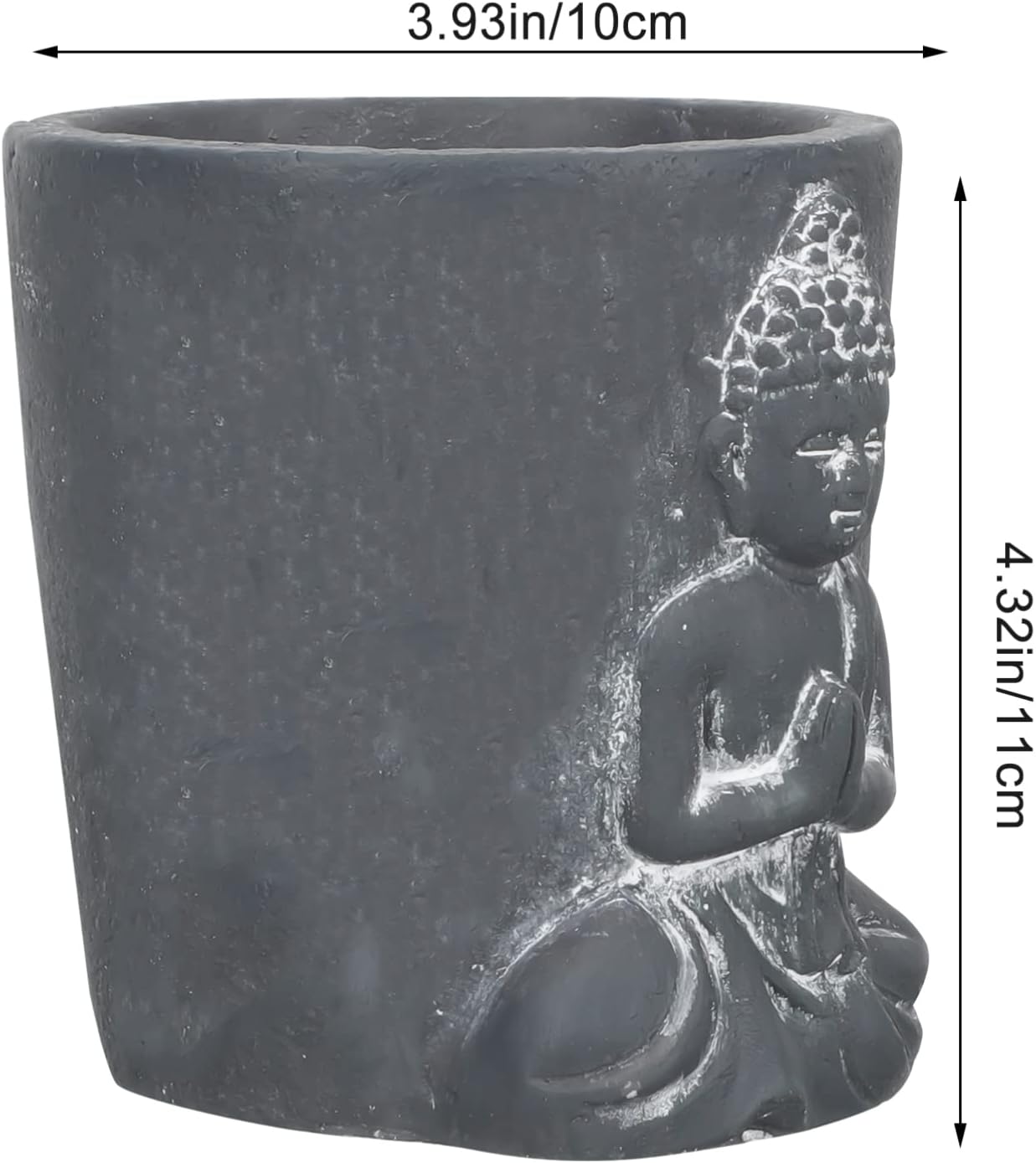 Happyyami Home Decor Cement Buddha Head Planter Decorative Flower Pot Succulent Plant Pot for Indoor Outdoor Garden Home Zen Decoration Desk Topper