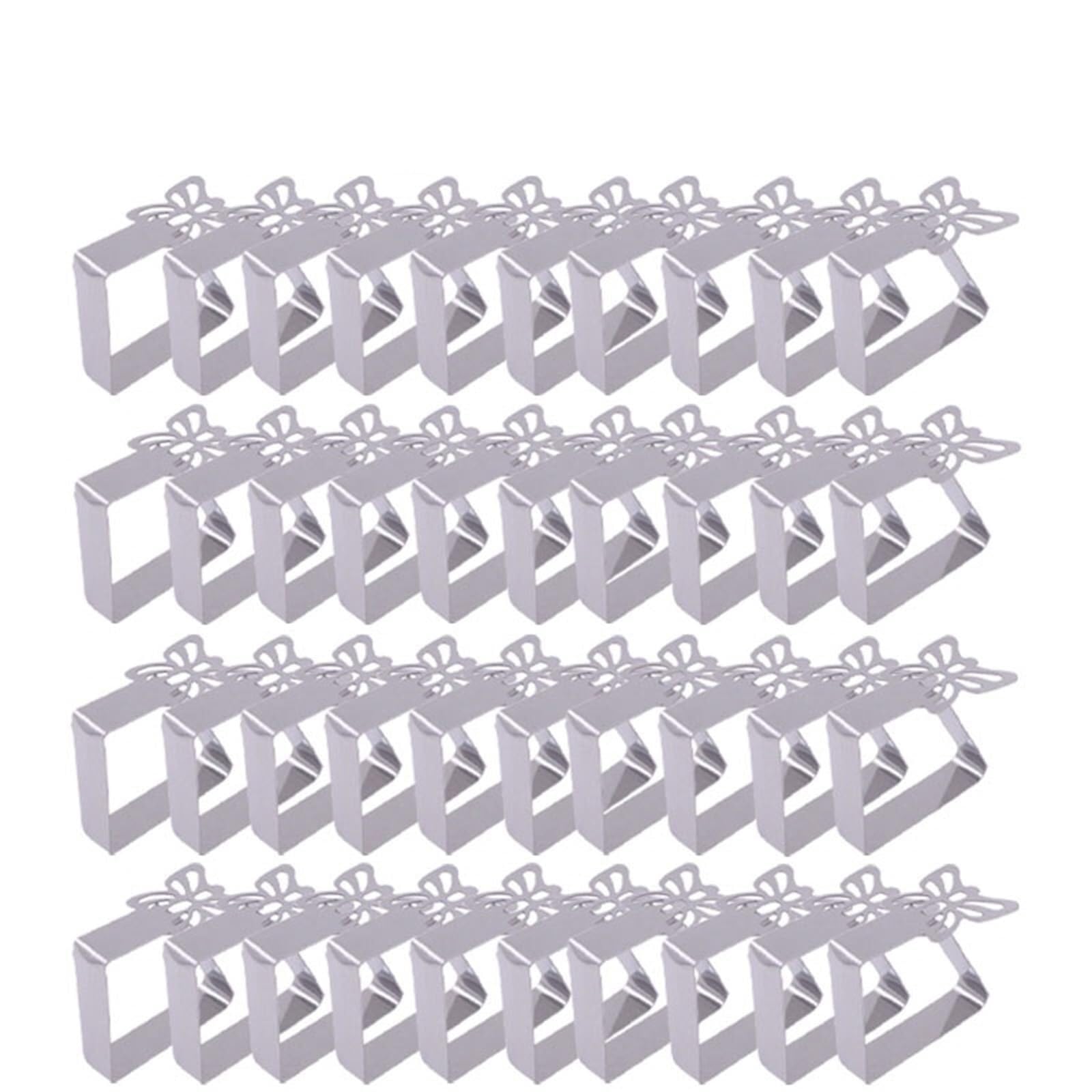 Pince Nappe Pince À Nappe Épaisse Et Antidérapante, Supports en Acier Inoxydable for Pique-Nique, Banquet, Mariage, Décoration De Table Manger(Butterfly-40PCS)