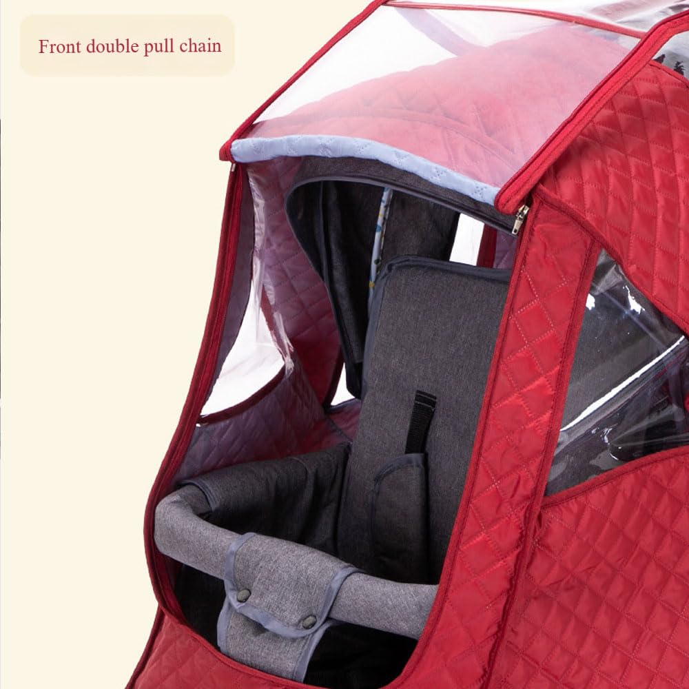 Housse de pluie d'hiver pour poussette double, protection complète Confortable et respirante, pas facile à casser ou à déchirer, housse universelle de grande taille contre la pluie et le vent, concept