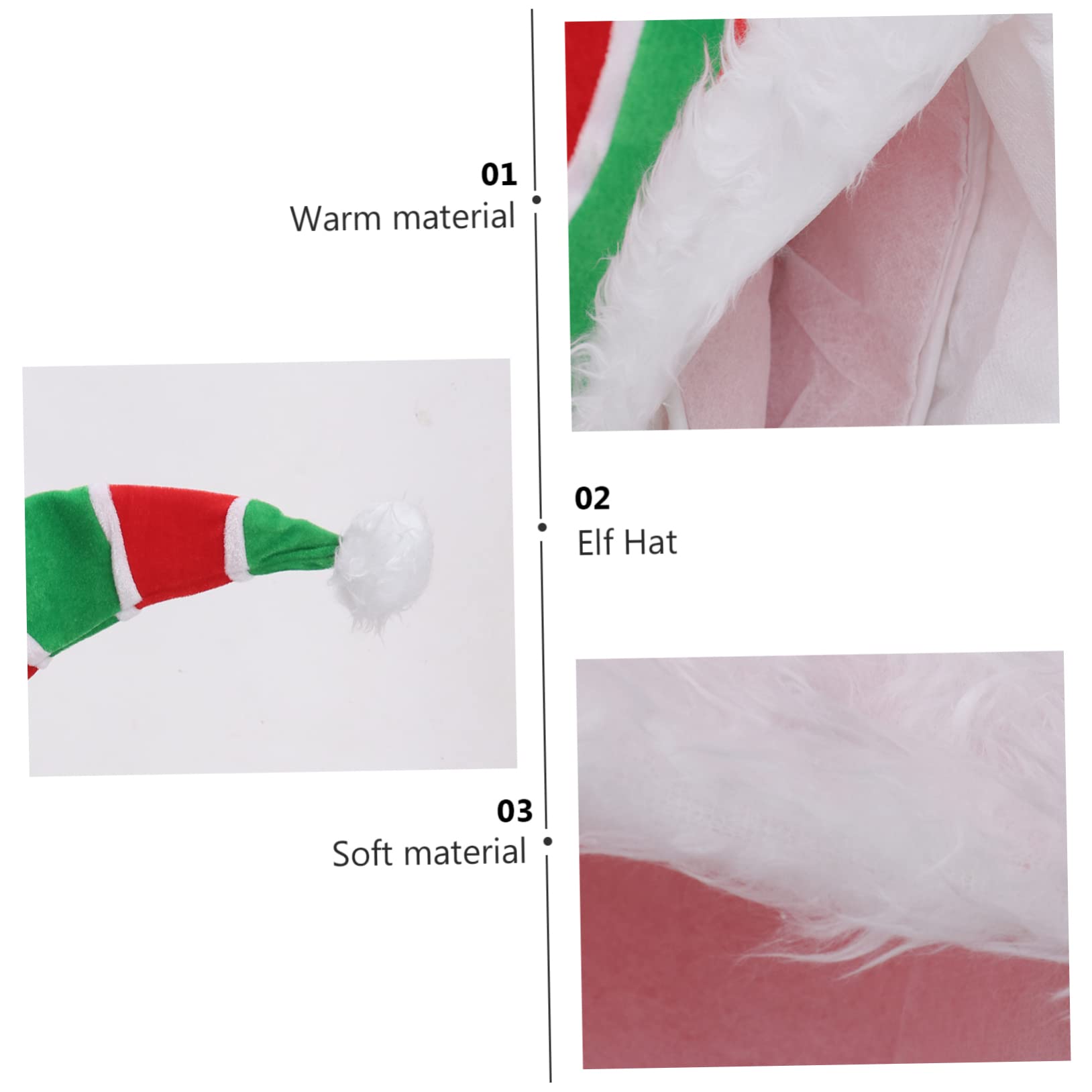 KOMBIUDA 2pezzi Cappello Di Natale Per Folletto Cappello Da Folletto Per Feste Natalizie Accessori Da Cosplay Per Capelli Rosso e Verde Per Feste e Natale