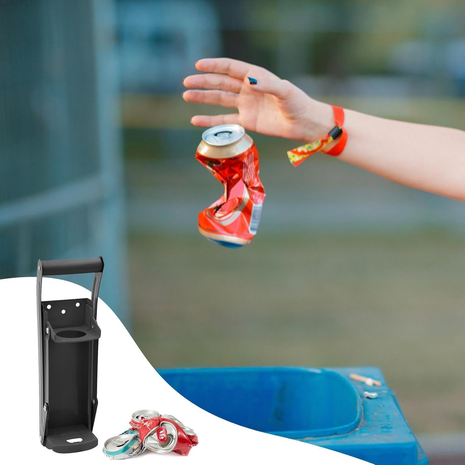 Heavy Duty Metal Can Crusher And Bottle Opener For Soda, Beer Cans And Bottles | Smasher Durable Kitchen Tool | Efficient Crushing For Easy Recycling And Ah