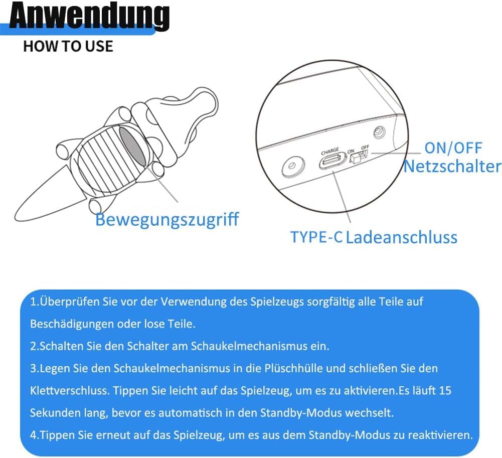 Calming Crocodile, Automatic Tail-Wagging, Quietschendes Krokodil-Hundespielzeug, Machine Washable, Interaktives Hundespielzeug füR Kleine, MittelgroßE und GroßE Hunde (Mix)