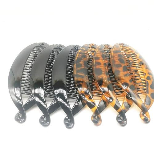 Miniatura 4 de CONOFA 6 piezas de clip de plátano grande para el cabello, bordes redondeados, peine de pelo con forma de pez, pinzas para la cabeza para mujeres