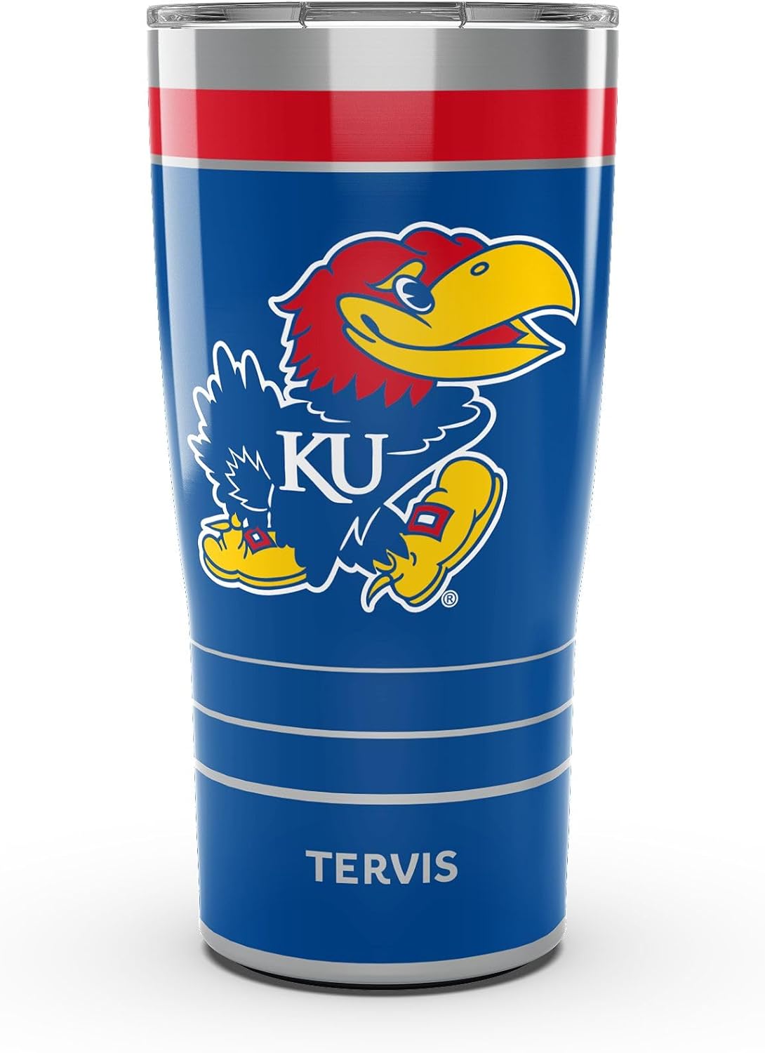 Tervis Traveler Kansas Jayhawks - MVP Triple Insulated Tumbler Travel Cup Keeps Drinks Cold & Hot, 20oz, Stainless Steel
