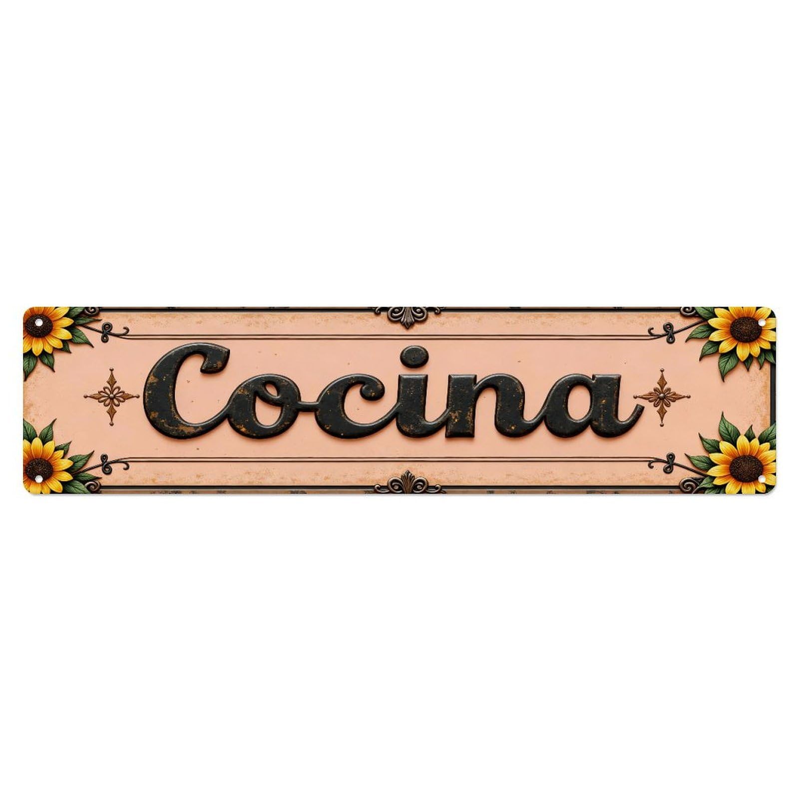Cocina Sign With Sunflowers Metal Tin Sign Plaque