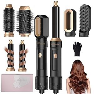 Pro Haarstyler Hairstyler 6 In 1 Airstyler 6 In 1 Air Styler Set, Air brush Ionen Föhnbürste mit 30mm Warmluft-Lockenstab| 1000W Haartrockner für Volumen, Trocknen, Glätten, Locken, Geschenkset