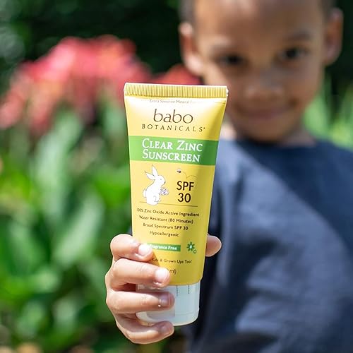 Miniatura 9 de Babo Botanicals Loción de protección solar de zinc SPF 30 con activos 100 minerales no grasa resistente al agua sin fragancia vegana para bebés