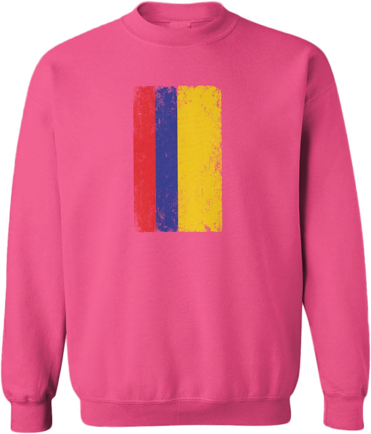 Tcombo Big Distressed Colombia Flag Country Toddler Fleece Crewneck Sweater