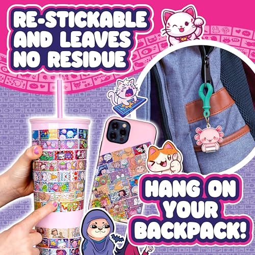 Sky Castle Sticki Rolls Pendant Pack | 120 Exclusive Wearable Shareable Stickers with Toy Pendant and Bracelet | Collect and Share | Ages 5 and Up | Series 2 - Cora & BeeBee by Sky Castle - Image 6
