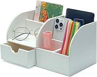 Vista 8 de UnionBasic Organizador de escritorio, Organizador de escritorio multifuncional de cuero para oficina, soporte para bolígrafos - Caja