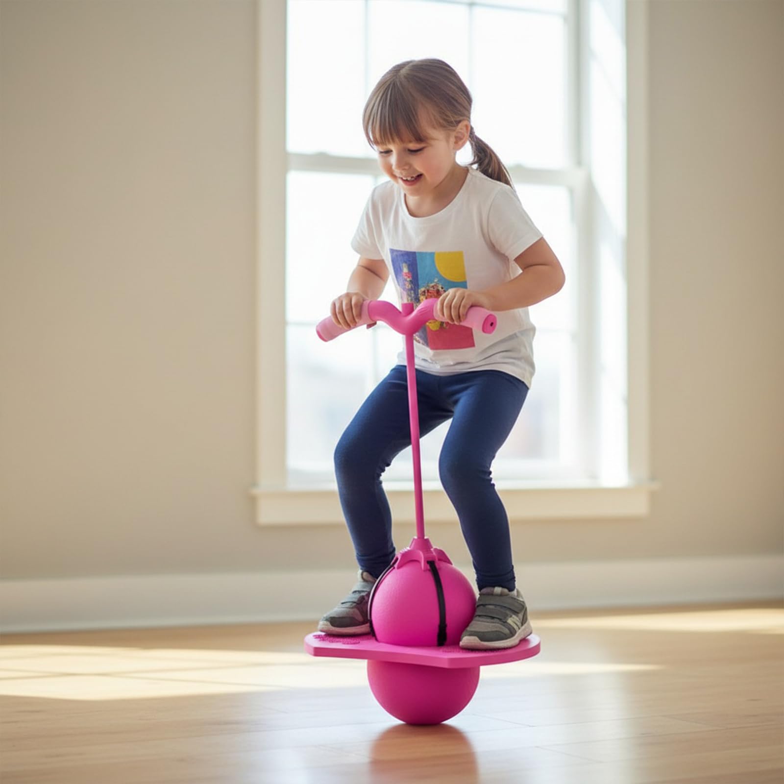 Balance Jumping Ball with Handle & Pump, Pogo Jumper Ball for Kids and Adults Anti-Slip Bouncing Exercise Toy - Image 4