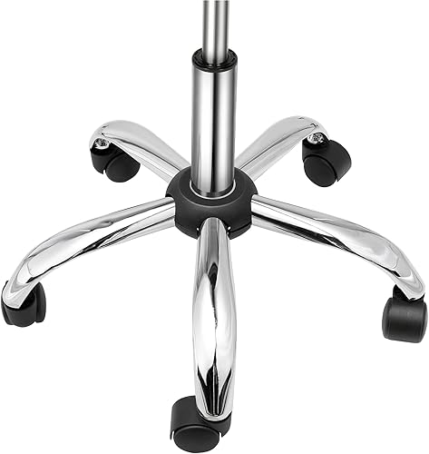 Miniatura 7 de Taburete de bar, moderno taburete redondo giratorio sin espalda, silla de bar de piel sintética sin brazos con altura ajustable para cocina,