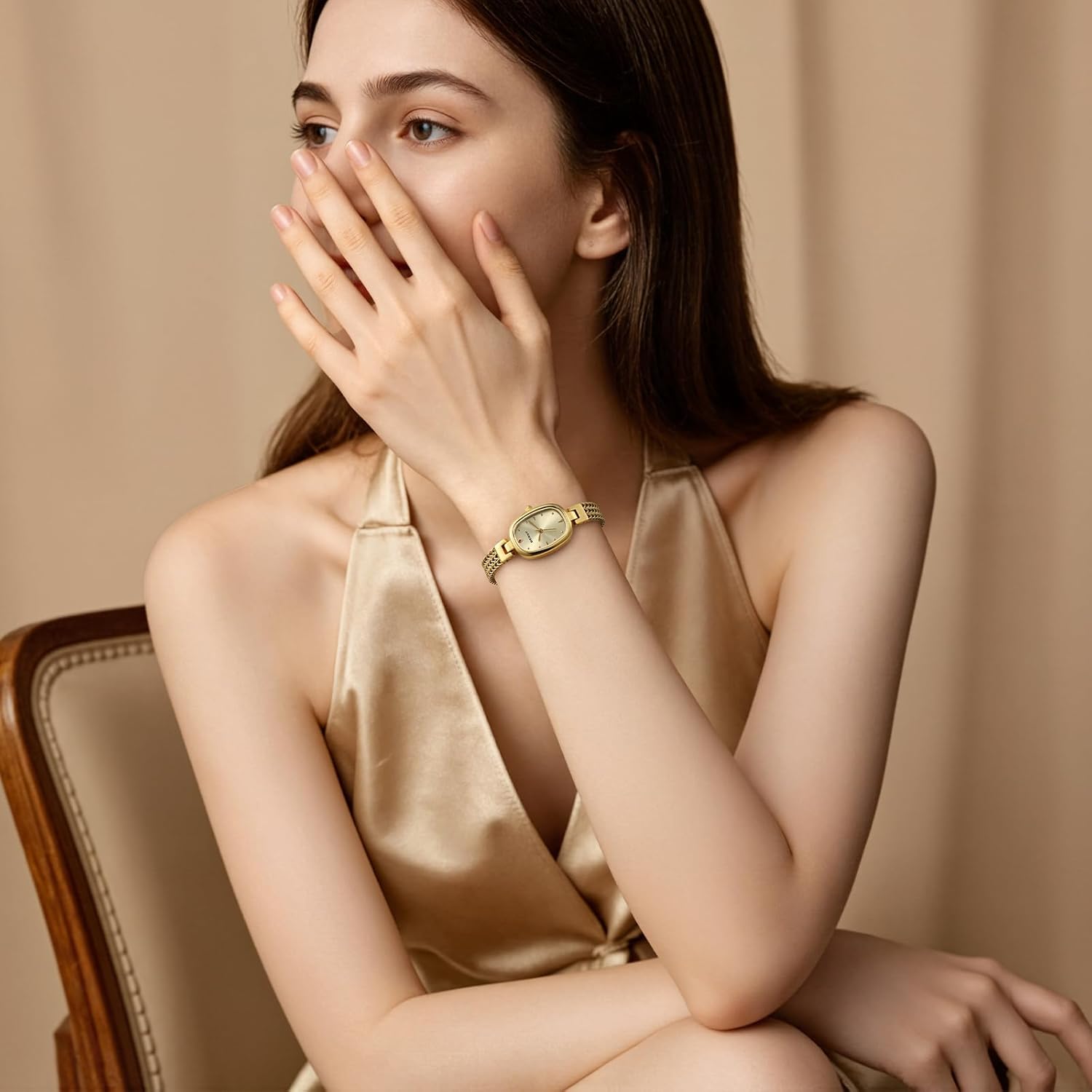 BERNY Small Gold Watches for Women Waterproof Dainty Women's Wrist Watch Vintage Ladies Analog Quartz Watches for Small Wrists Stainless Steel Sunray Dial Luxury Birthday Present - Image 8