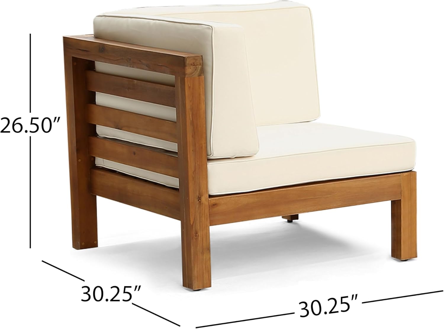 Christopher Knight Home Oana Outdoor Modular Acacia Wood Loveseat with Cushions, Teak and Beige