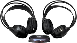 PYLE PLVWH6 Dual Wireless IR Mobile Video Stereo Headphones with Transmitter,Black