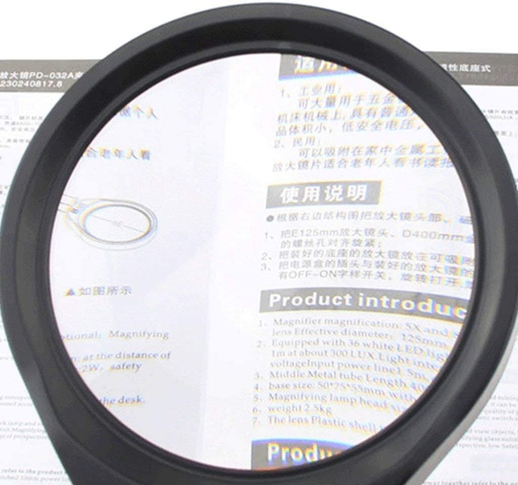 Lupa, Lámpara De Escritorio Led De 8 Pulgadas con Aumento Personas Mayores, Ideal para Leer O Realizar Tareas De Mantenimiento.