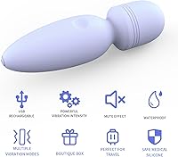 Vista 5 de Mini herramientas de masajeador, pequeño masajeador de mano inalámbrico impermeable con 10 modos de vibración, masajeador personal de mano