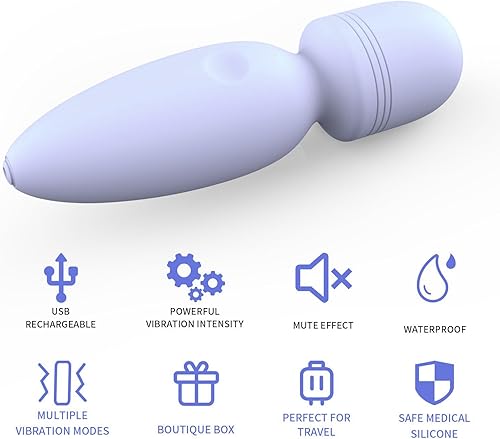 Miniatura 5 de Mini masajeadores manuales de espalda, regalos para mujeres, pequeño masajeador de mano inalámbrico con 10 modos, masajeador personal de mano para