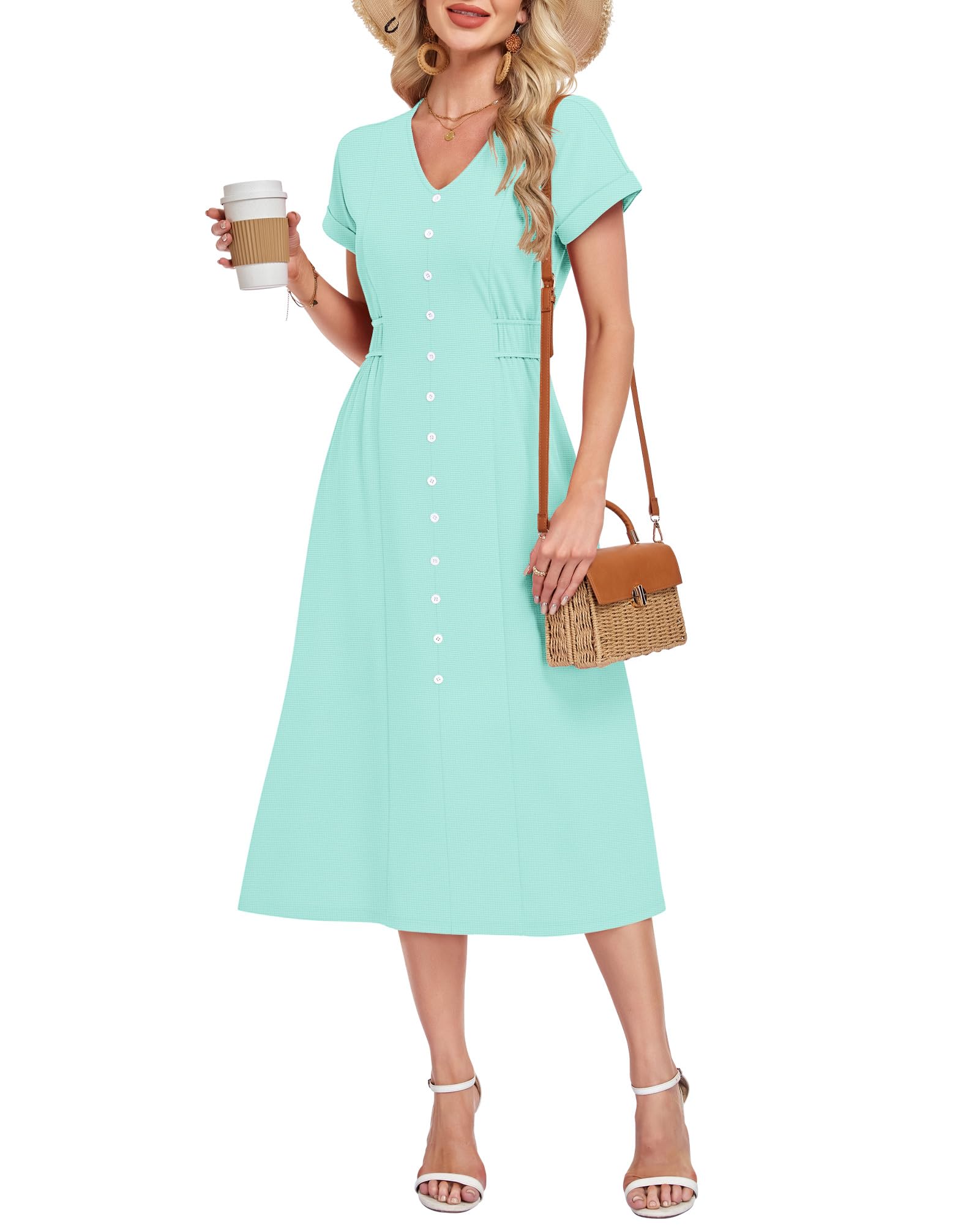 51% OFF MOLERANI Women's Summer Midi Dress with Pockets - Image 1