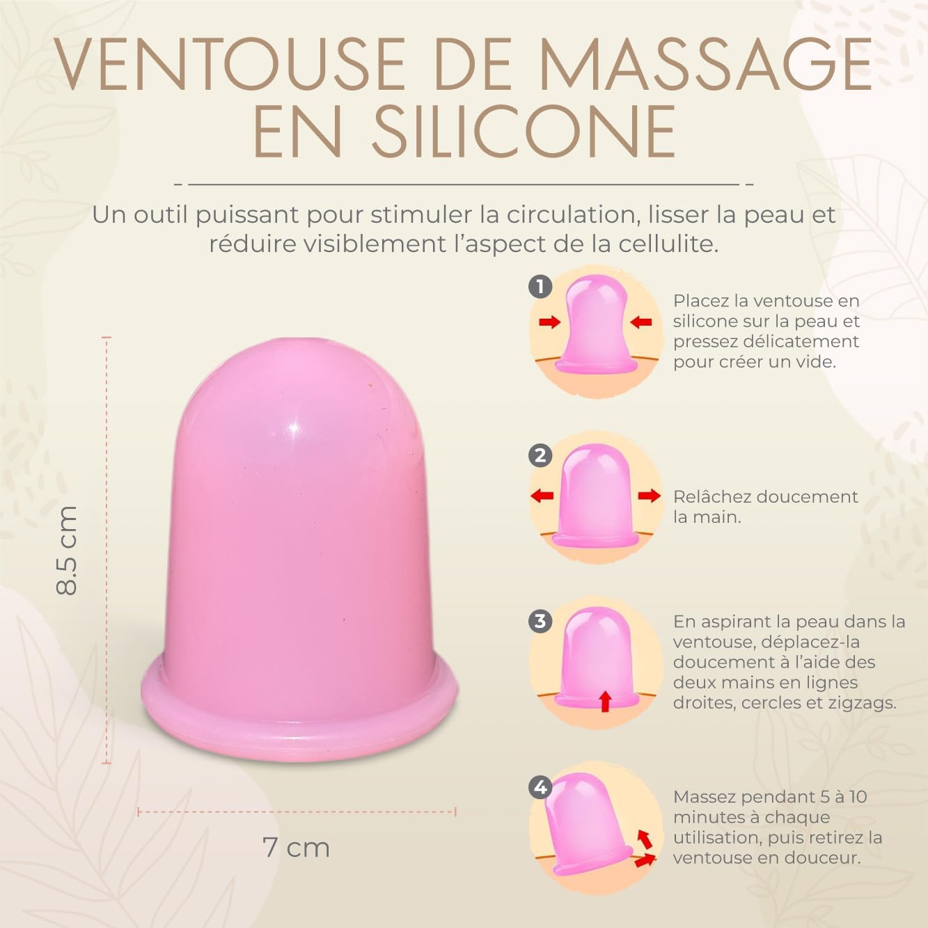 kit de MADEROTHERAPIE avec HUILE et Ventouse, Palper Rouler anti cellulte, Drainage Lymphatique, Jambes lourdes, kits de massage, madérotherapie ventre