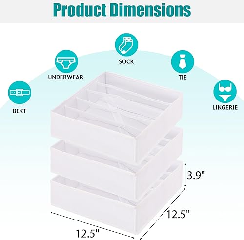 Miniatura 2 de Cajones de almacenamiento para brasieres, organizador de cajones para ropa interior, divisores, cubos de almacenamiento plegables para brasieres,