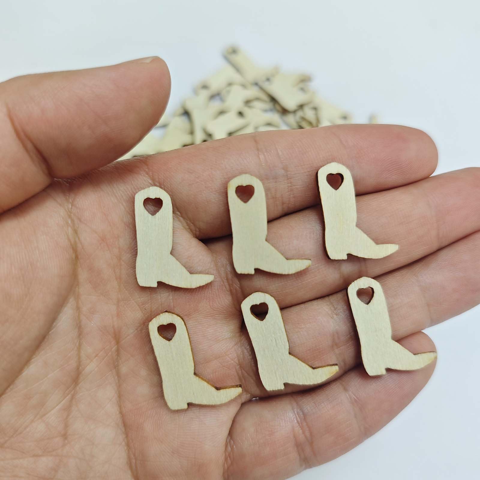 Amazon.com: 100pcs Mini Cowboy Boots Wood DIY Crafts Cutouts