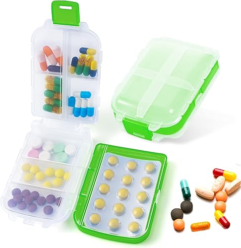 Pastillero plegable de viaje para pastillas, cápsulas, aceite de pescado, vitaminas, suplementos, portátil de 8 compartimentos, contenedor de disponible en Yaxa Venezuela