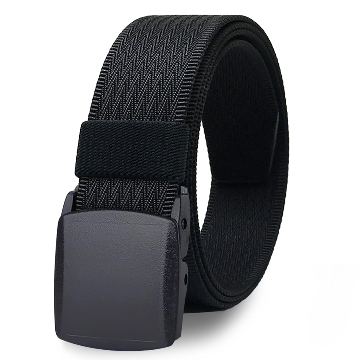 WYuZe Men's Military Tactical Web Belt, Casual Nylon Webbing with No Metal Buckle