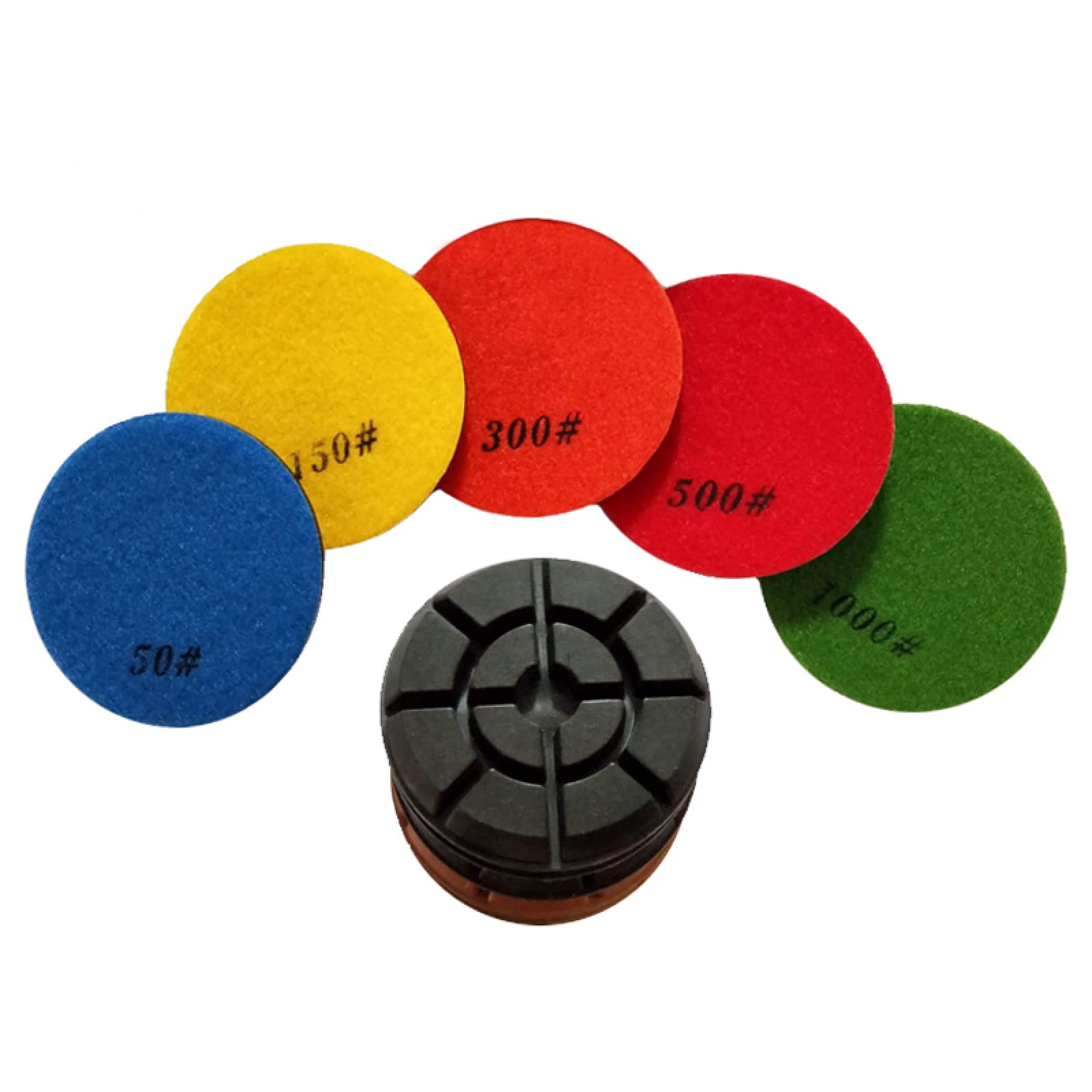 Almohadillas pulidoras de diamante, Juego de 7 almohadillas de pulido de diamante de 4 pulgadas, 100 mm, for suelos de hormigón, terrazo, cerámica, restauración, disco de pulido(150)