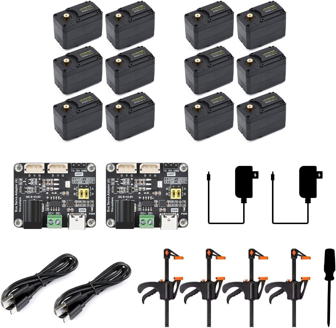 SO-ARM101, Open-Source 6-Axis Robotic Arm, Native Support for Hugging Face LeRobot, High-Torque Bus Servo, Photosensitive Resin 3D-Printed Parts @XYGStudy (SO-ARM101 No-3DP Parts Kit (SE))