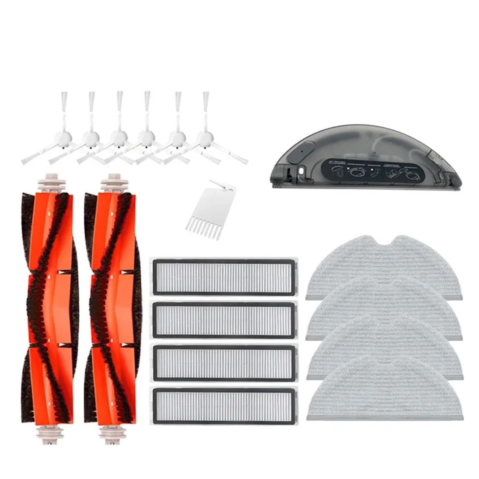 LIANPENGBU Accessories For D9 / D9Max /Trouver LDS Finder Robot Vacuum Roller Side Brush Mop Filter water tankSpare Part(17pcs T)