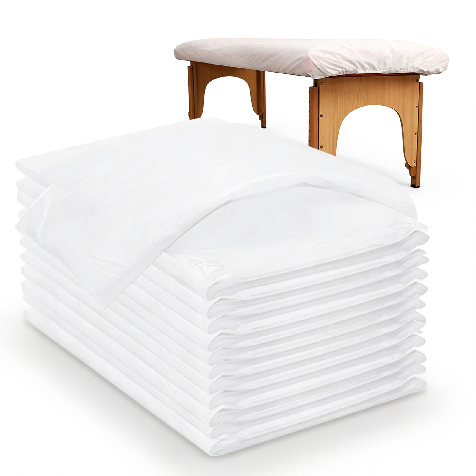 Lot de 30 draps-housses jetables 90 x 215 cm, pour table de massage, en tissu non tissé, doux pour la peau, fixation élastique, pour spa, massage, cosmétiques