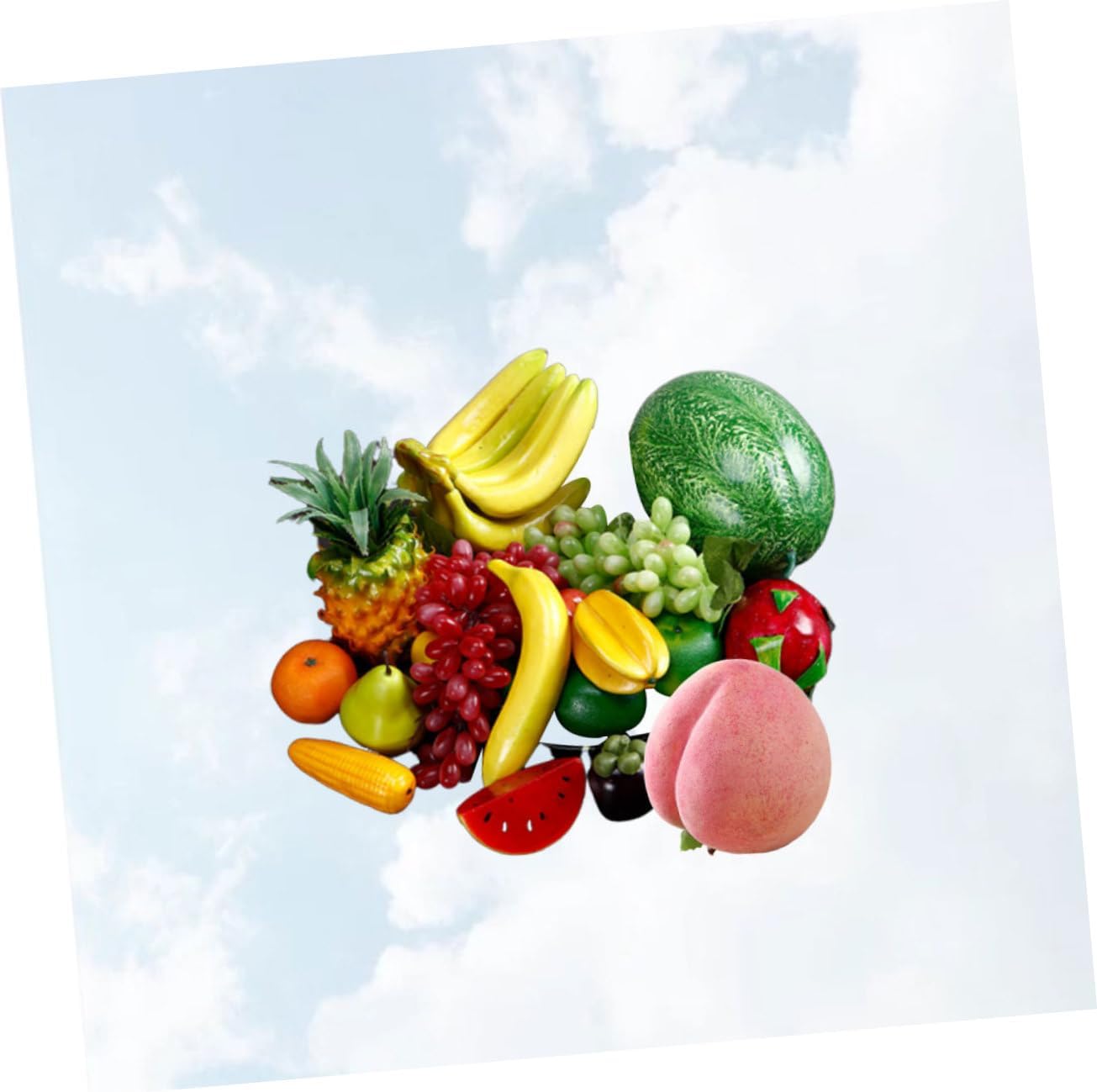 Luxshiny 20pcs Artificial Fruit Vegetable Props Simulation Models for Home Office Decor Photo Props Random Style