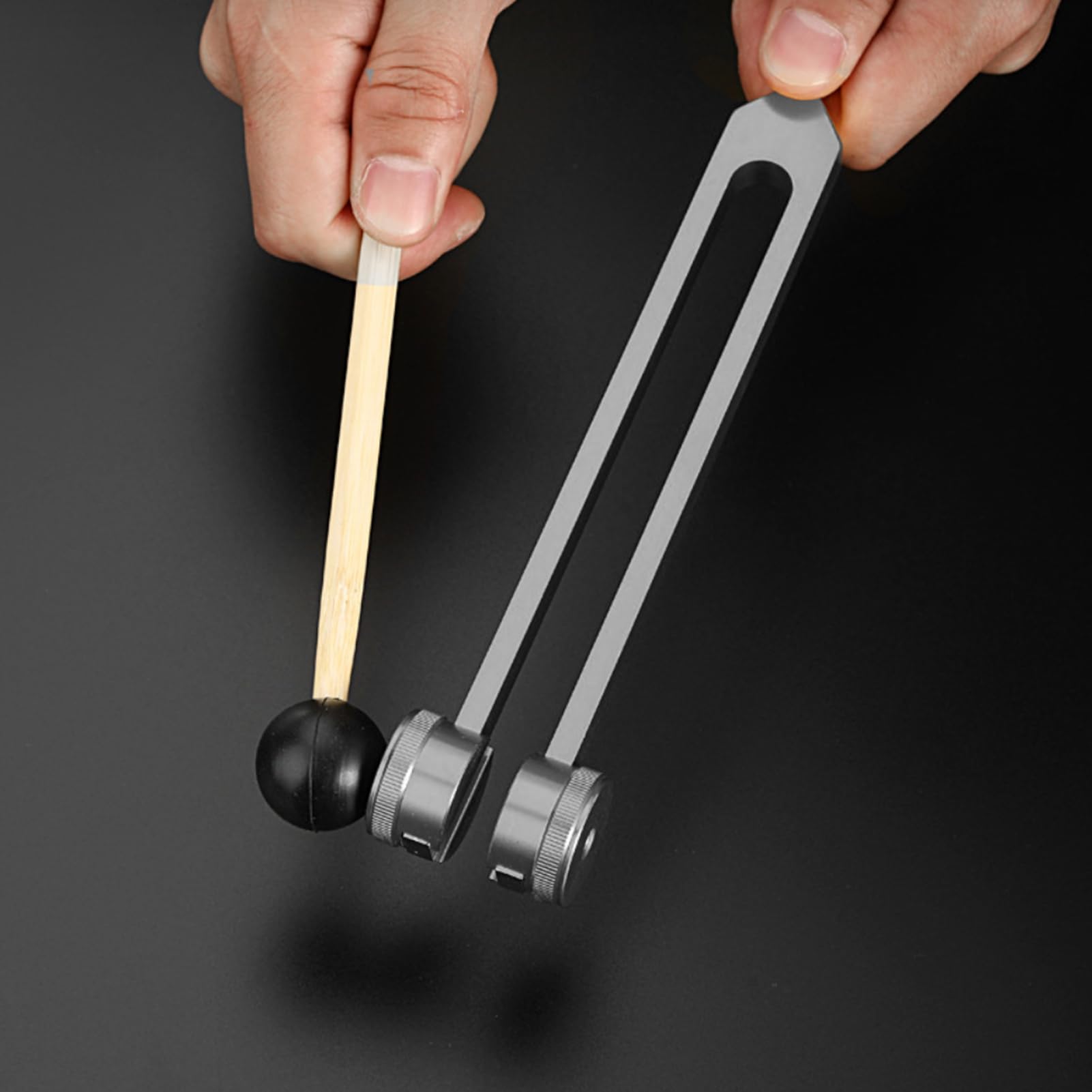 Kit 3 Diapasons Thérapeutiques 128Hz, 256Hz, 512Hz - Alliage Aluminium, Marteau Silicone, Pour Relaxation, Méditation, Chakras