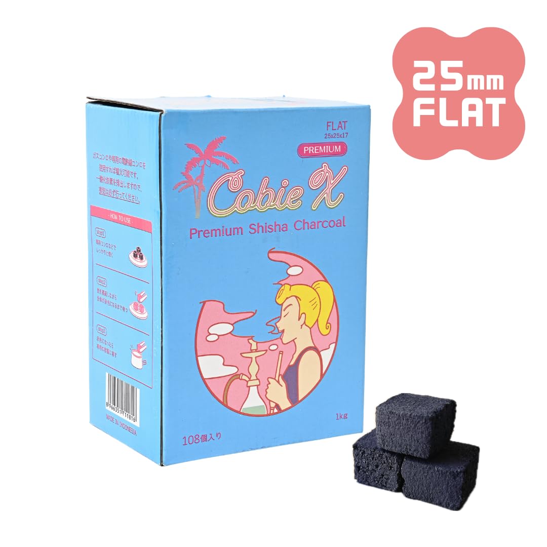 Amazon.co.jp: Cobie X - プレミアム シーシャ炭 フラット 25×25×17mm