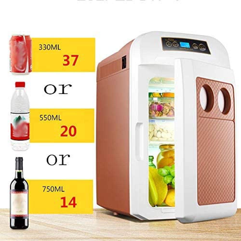 ZLM Mini Frigorifero Portatile per Auto, scaldavivande Domestico Compatto, 28L 28L Dc12V / 24V, Ac220V Marrone