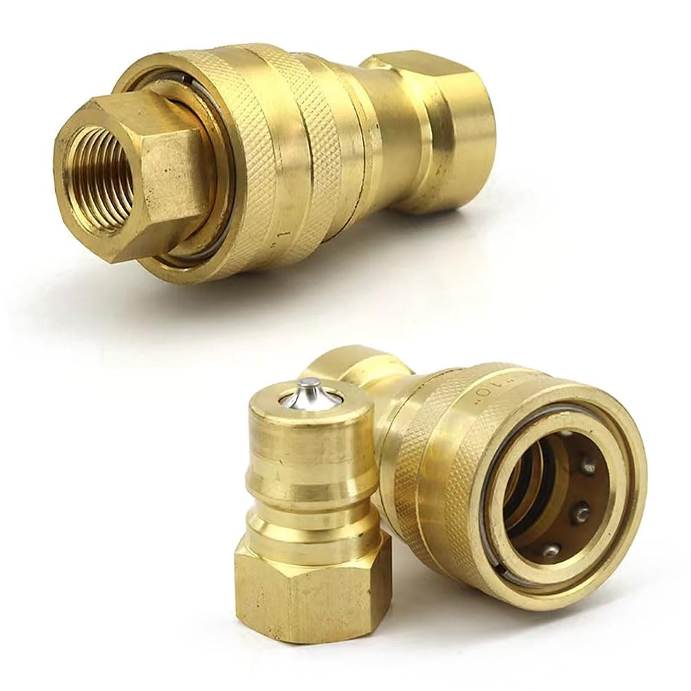 Raccordo idraulico in ottone a sgancio rapido da 1/4" per pulizia tappeti e camion (4 pezzi)