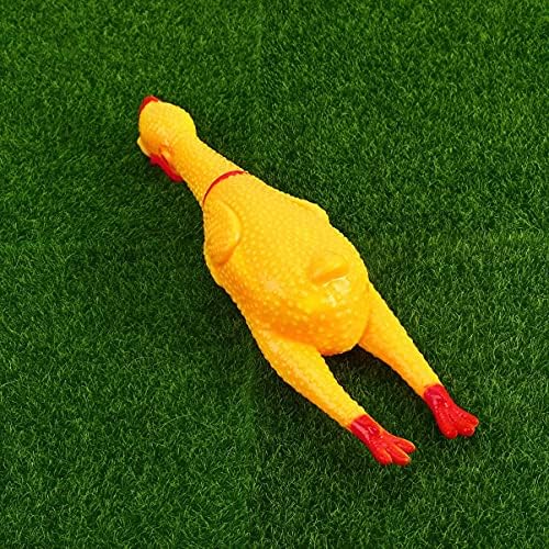 Toyvian 1pc Rubber Screaming Chicken Toy For Pets Funny Squeaky Chicken, 34cm