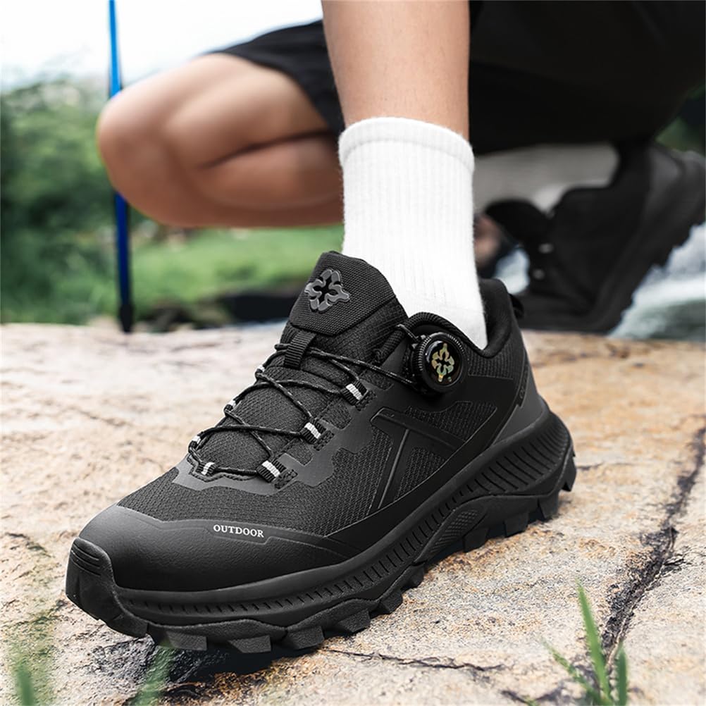 JiuQing Herren Wanderschuhe Mit Niedriger Leibhöhe Wasserdicht Leicht Für Trail- Und Rucksacktouren Camping
