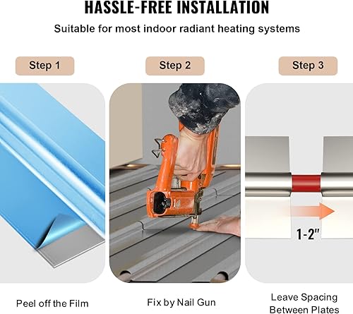 Miniatura 6 de VEVOR PEX Heat Transfer Plates, 4 ft Aluminum PEX Heat Transfer Plates, 100 pcs Box Radiant Heat Transfer Plates, 12 inch Heat Transfer Plates