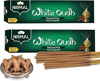 Shubhkart Nirmal Incense Sticks - Pack of 2 Incense, 140 Sticks White Oudh - Agarwood Incense Sticks | Natural Long Lasting Fragnance Agarbatti