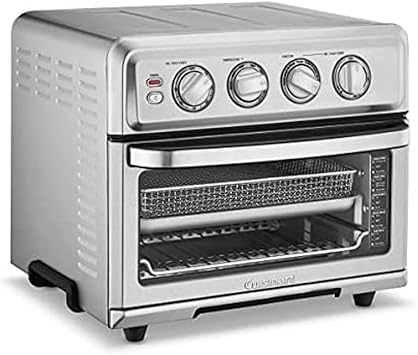 Cuisinart TOA-70 AirFryer Toaster Oven with Grill Stainless Steel Bundle with Deco Chef Pair of Red Heat Resistant Oven Mitt