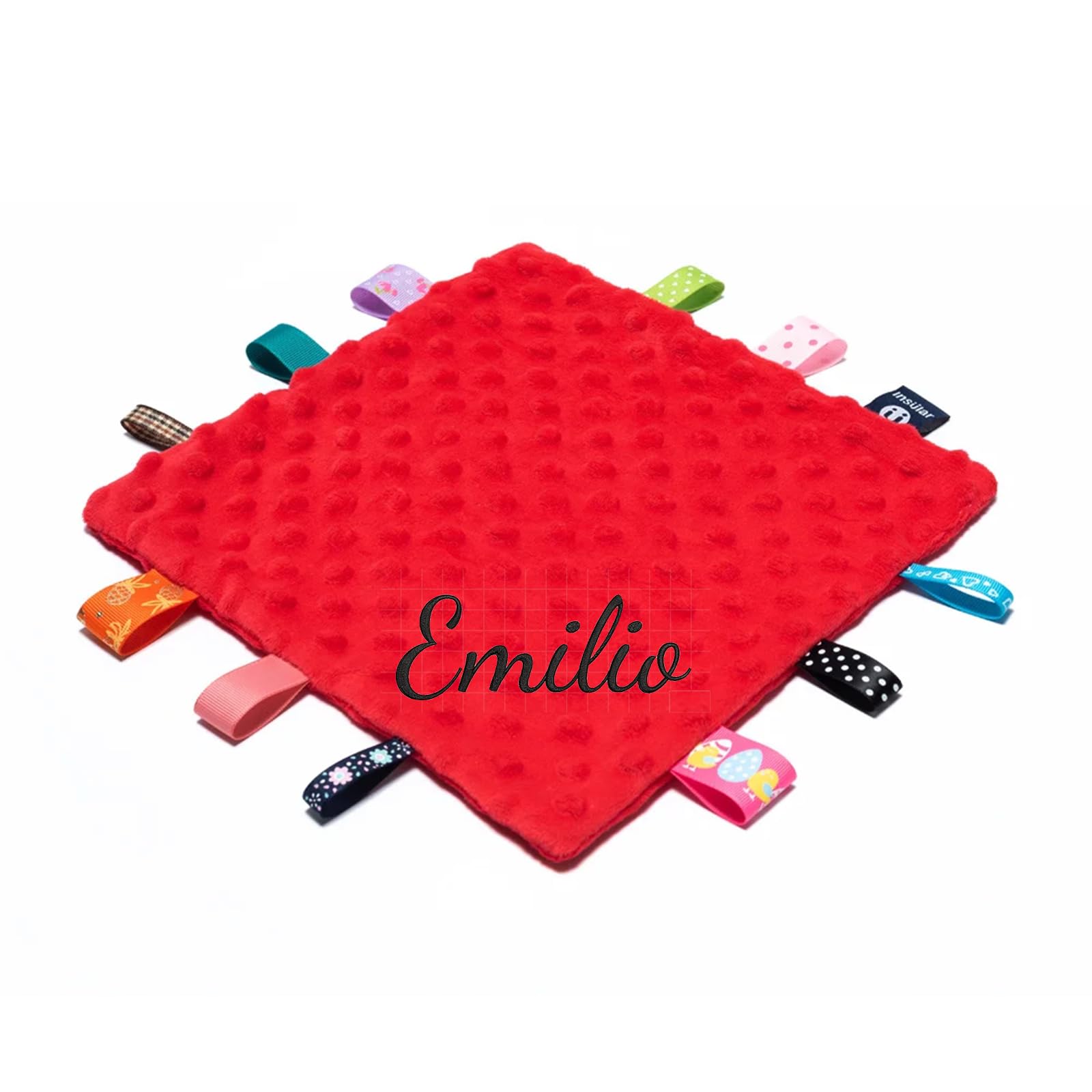 Personalised baby blankets,Personalised Embroidered Baby Taggy Blanket with name Newborn Boy or Girl,personalised baby gifts (Red)