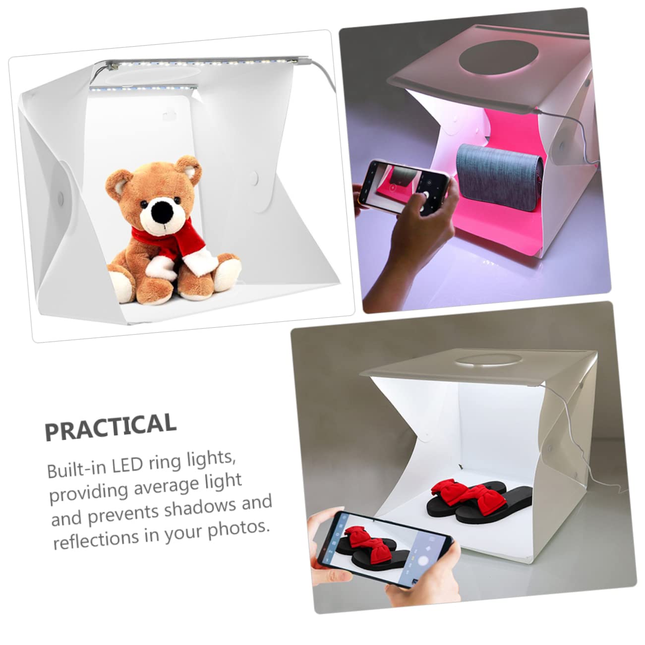 Boîte Lumineuse Photo Pliable Portable 40cm en Plastique Blanc