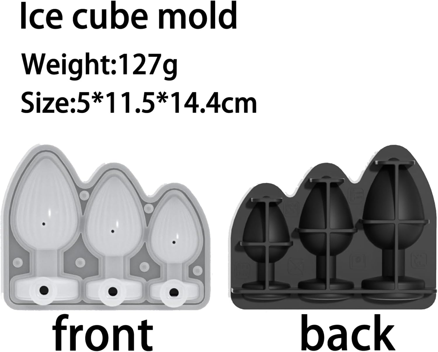 Hansber Adult Flirting Ice Mold Silicone Sex Shape Lolly Chocolate Soap Tool Black C One Size