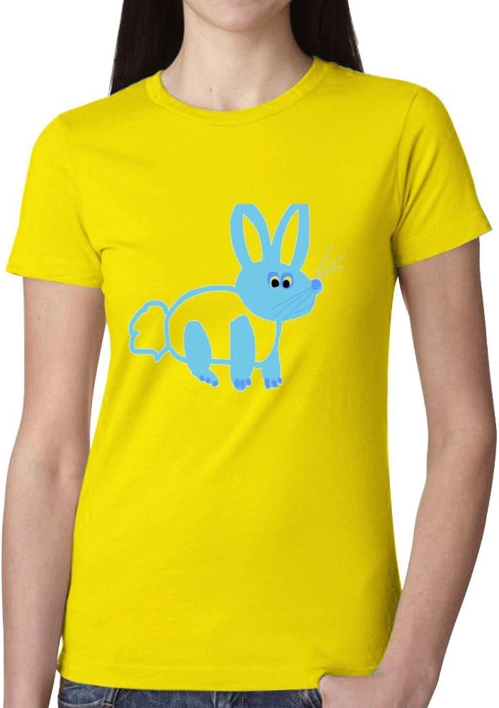 Icefish Cool Blue Bunny Women Tee Yellow