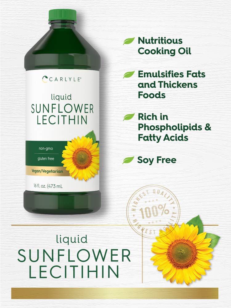 Carlyle Sunflower Lecithin Liquid | 16 fl oz (Pack of 2) — Amazon image 3