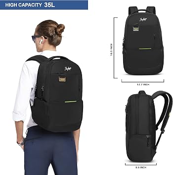 Skybags Unisex Black Micro Dobby & Tpe Facric Face Adjustable Strap 25L Backpacks