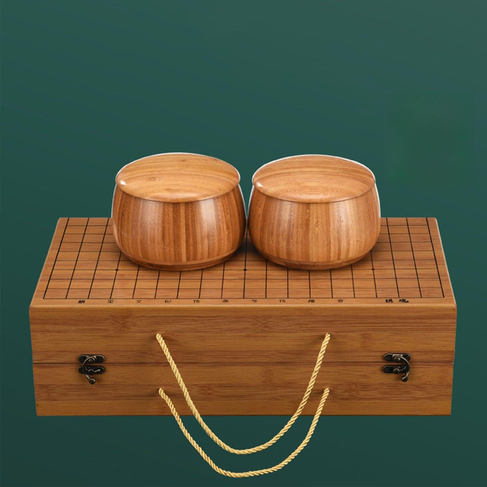 Premium Bamboo Go Set mit 361 Bakelit-Steinen und Schalen, wendbares wasserdichtes Design für Anfänger und zwei Spieler Gameplay (b,e)
