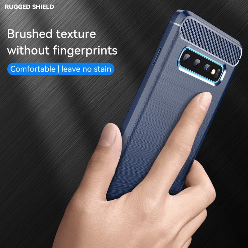 Image of Hybrid Carbon Fiber Back Case for Samsung Galaxy S10 (Blue)